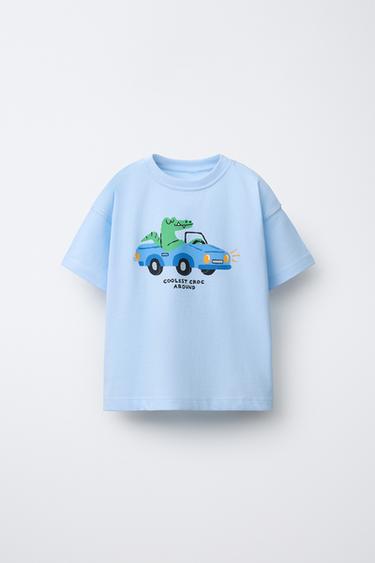 CAMISETA ESTAMPADO ANIMALES - Celeste de Zara