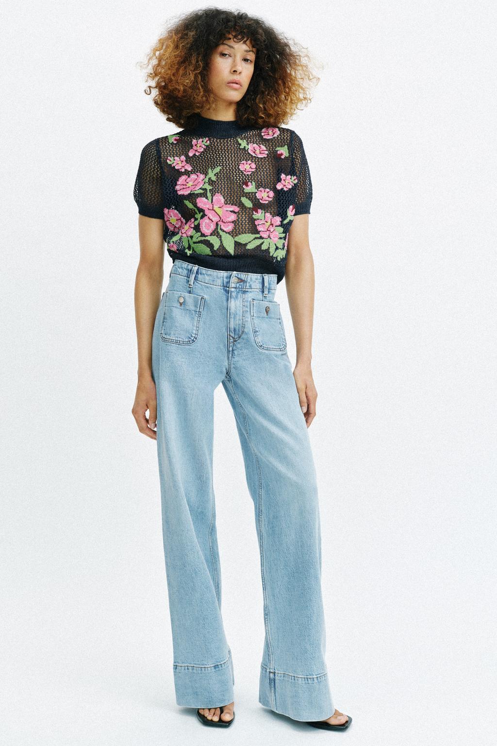 FLORAL EMBROIDERED KNIT TOP - image 2