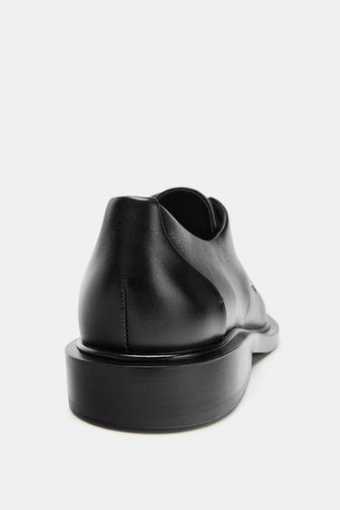 DERBYS EN CUIR À LACETS - Noir de Zara - Image 4