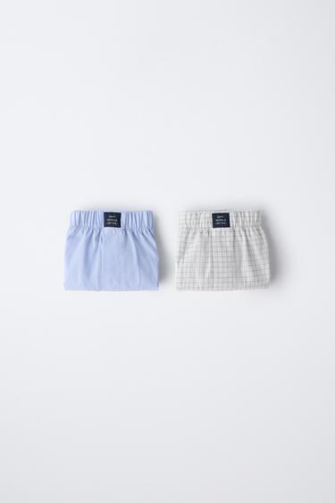 8-14 سنوات/ حزمة بوكسرين من البوبلين - أزرق الخاص بـ Zara