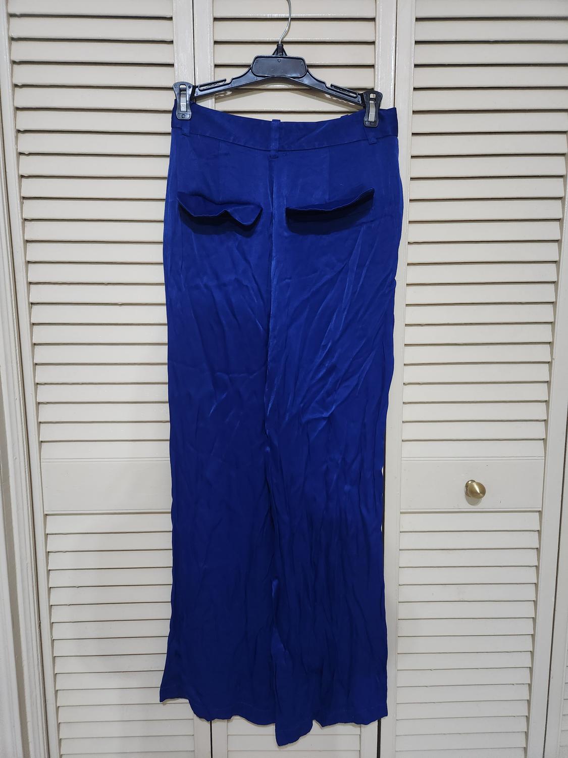 MENSWEAR STYLE FULL LENGTH SATIN EFFECT PANTS - Image 2