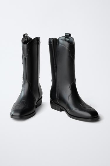 BOTTES COW-BOY - Noir de Zara - Image 5