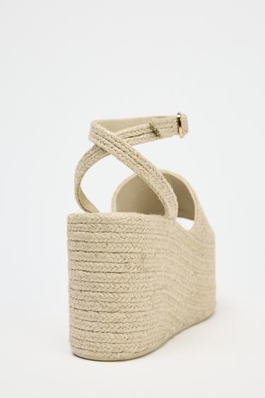 TALONS COMPENSÉS PLATEFORME EN JUTE - Beige clair de Zara - Image 5