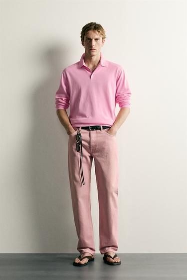 POLO PUNTO RELAXED FIT - Rosa vigoré de Zara