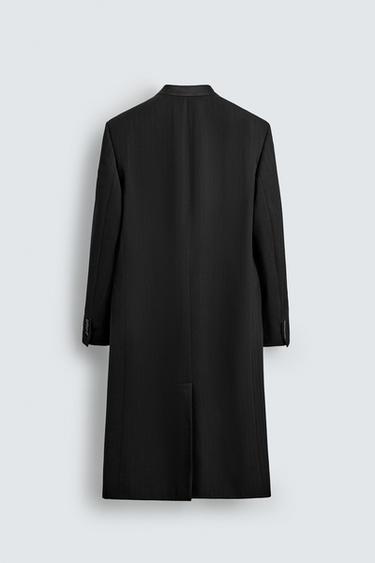 STRIPED JACQUARD FROCK COAT - Black by Zara - Image 7