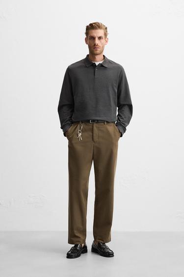 Zara TEXTURED POLO - Gray - Image 0