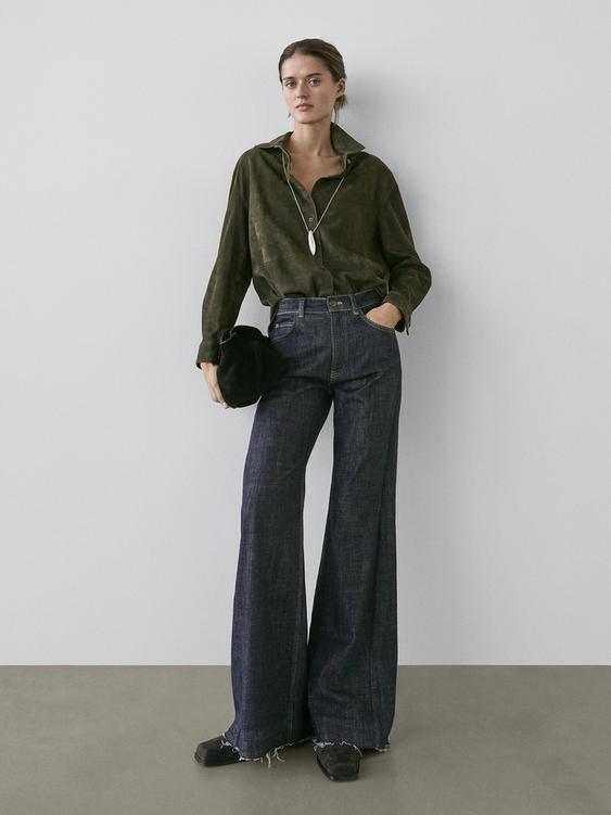 Flared high-waist jeans