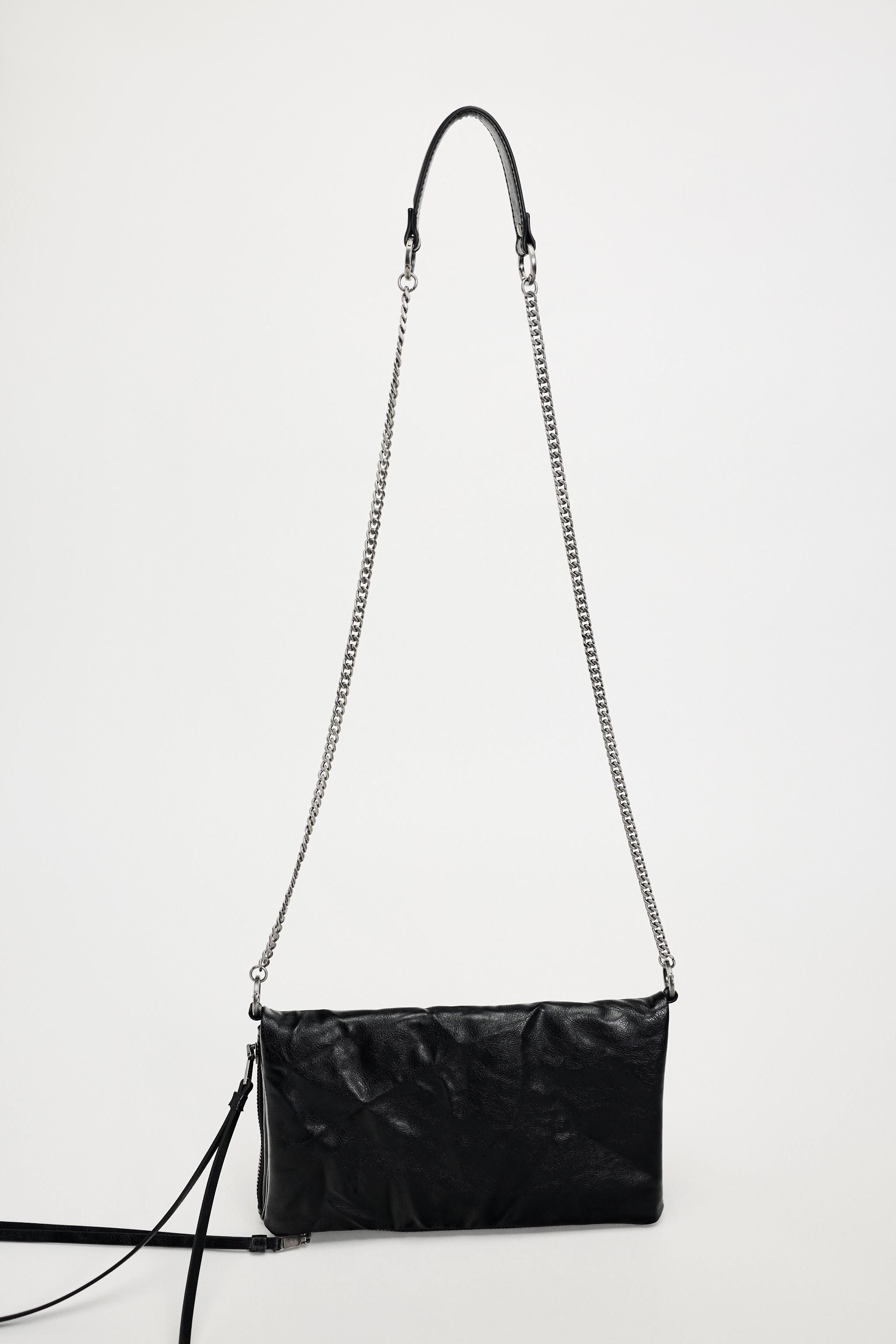 Crossbody bag with chain strap zara hot sale