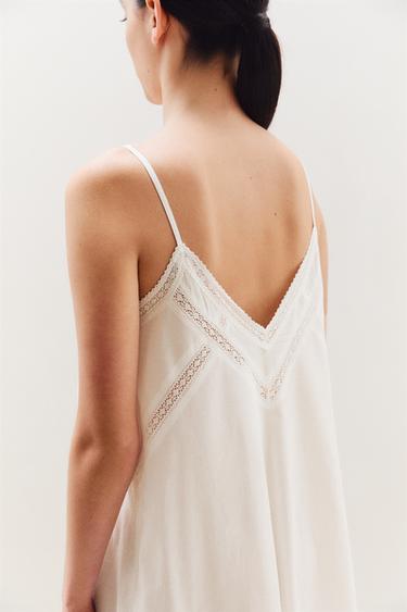 EMBROIDERED NIGHTDRESS - White by Zara - Image 5