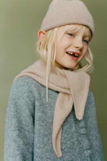 Zara TRIANGULAR 100% CASHMERE SCARF - Ice
