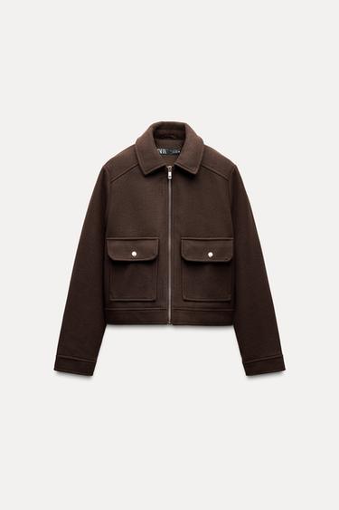 BLOUSON DOUX À ZIP - Marron de Zara - Image 1