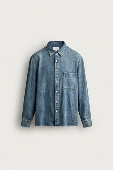 REGULAR FIT DENIM SHIRT — Blue 1