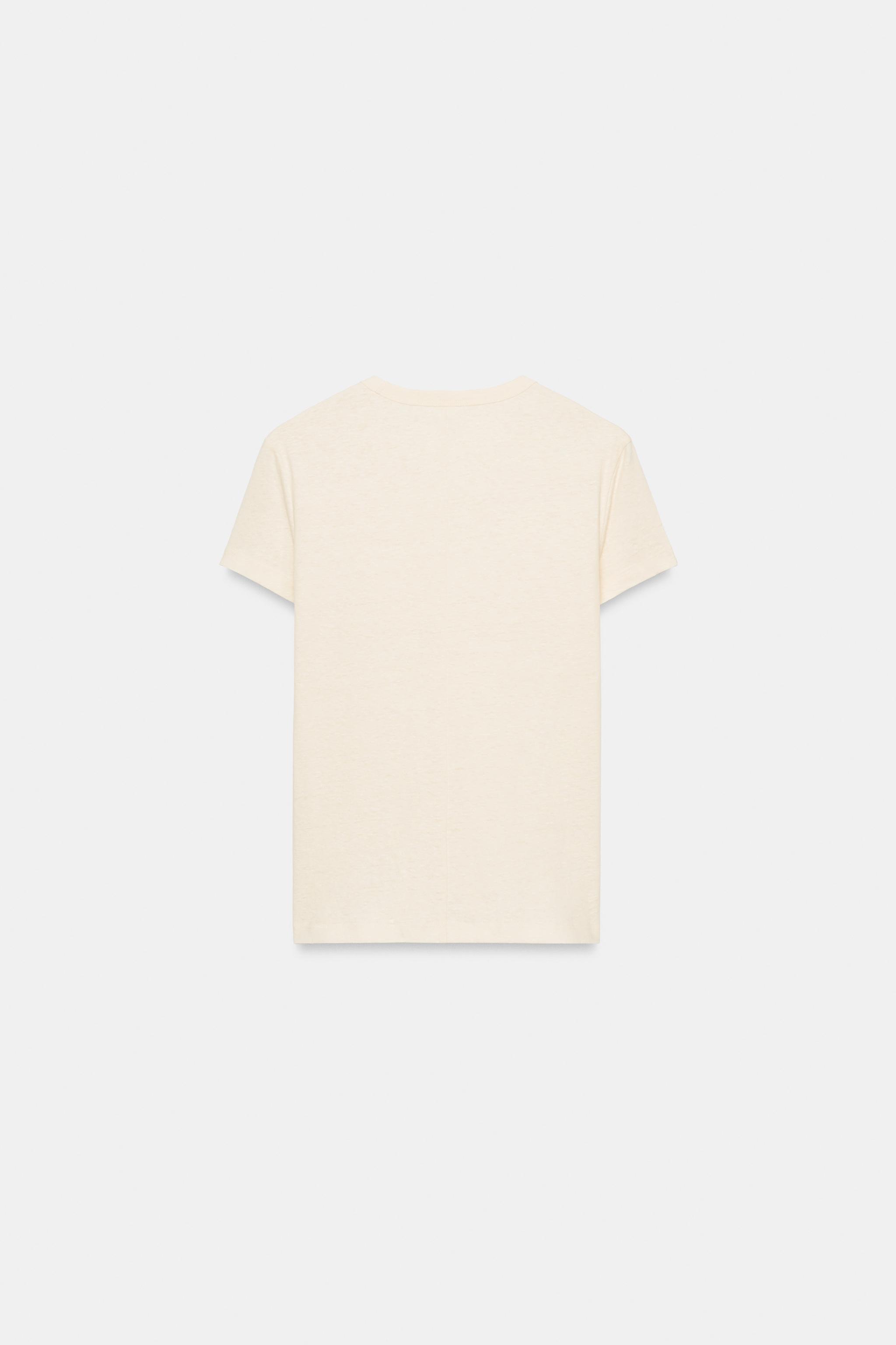 Женские футболки Zara COTTON SHORT SLEEVE T-SHIRT — фото 3