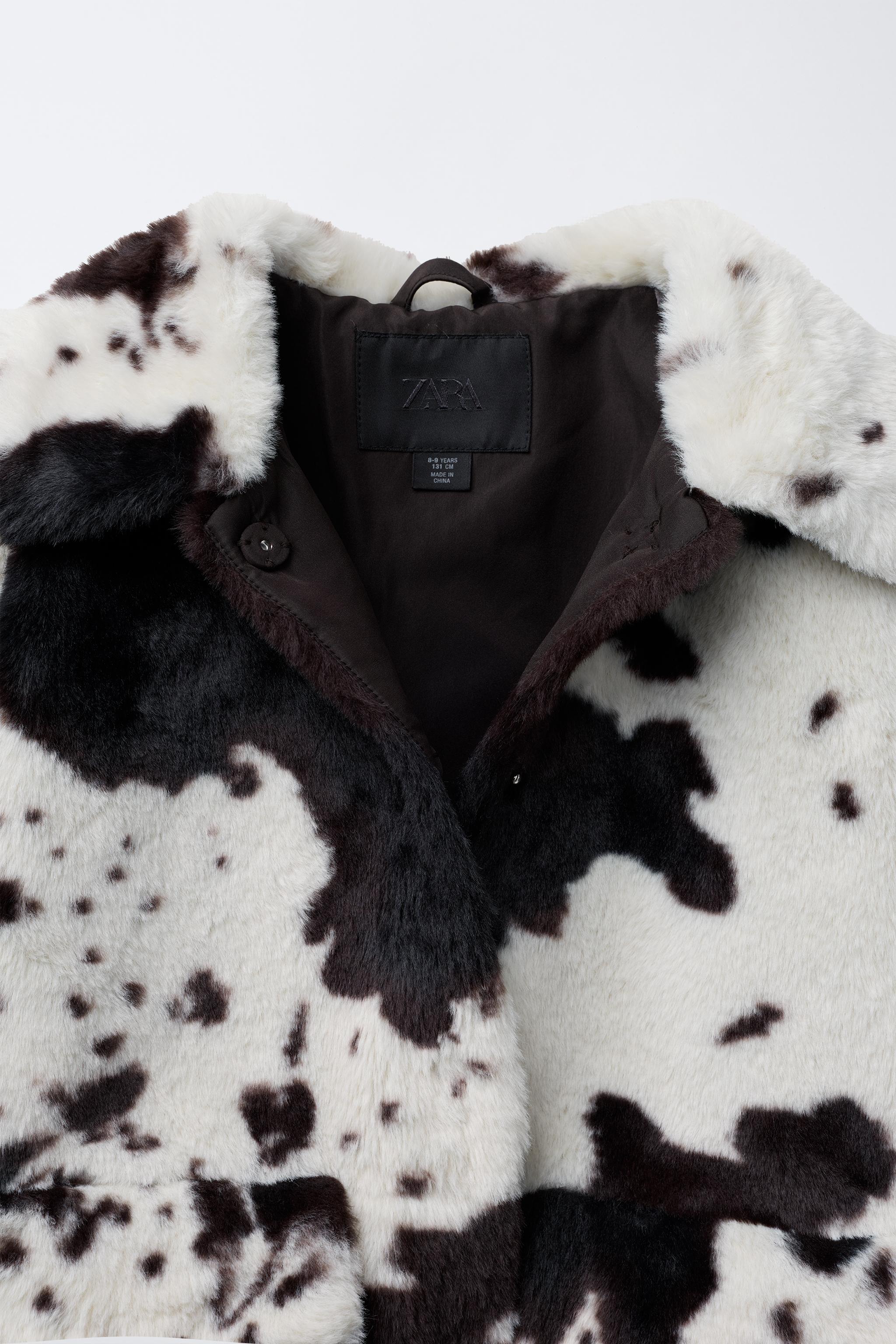 COW PRINT FAUX FUR JACKET - Multicolored | ZARA United States