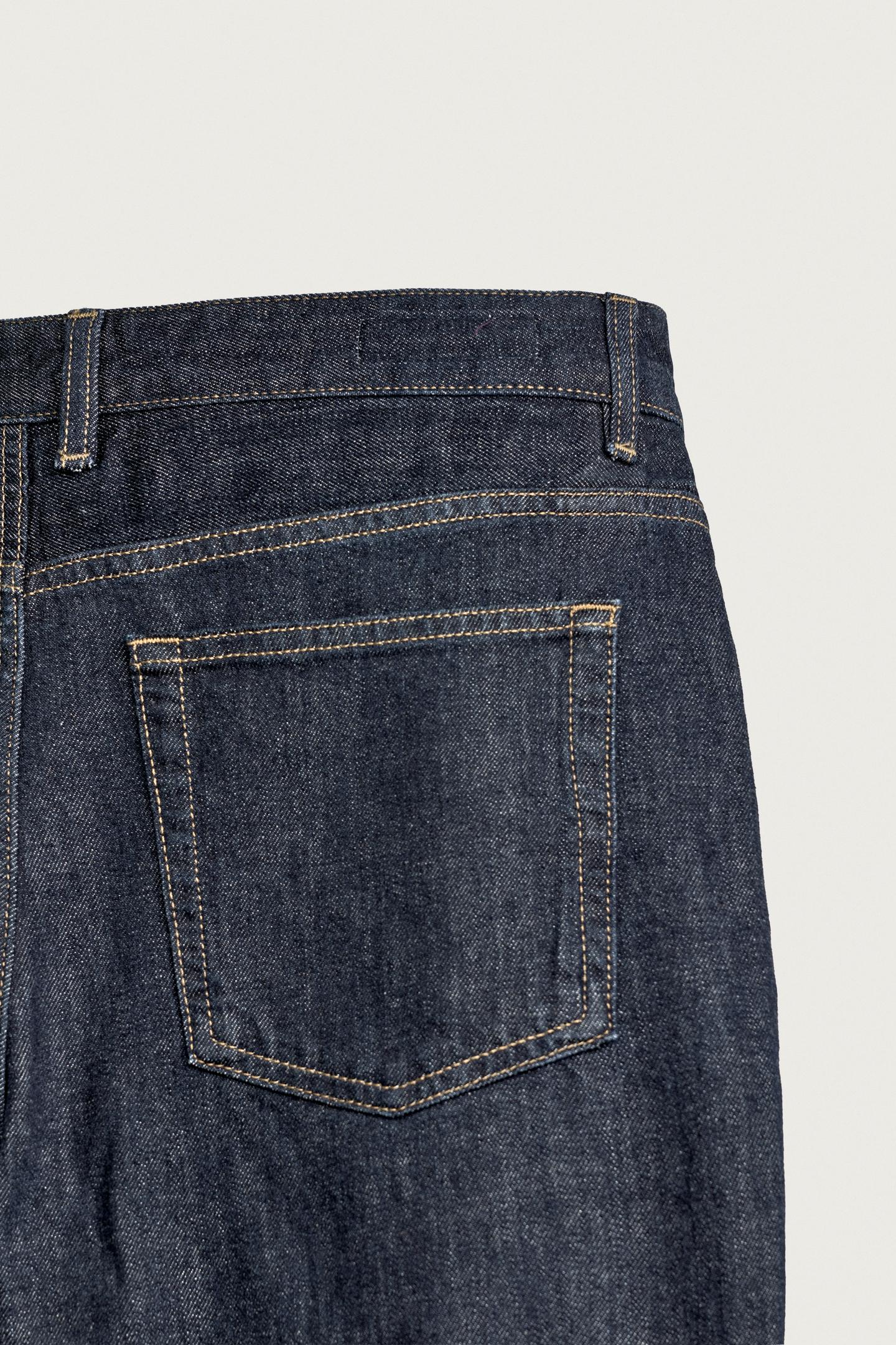 Мужские джинсы Zara Straight Fit, цвет: Тёмный индиго — фото 10