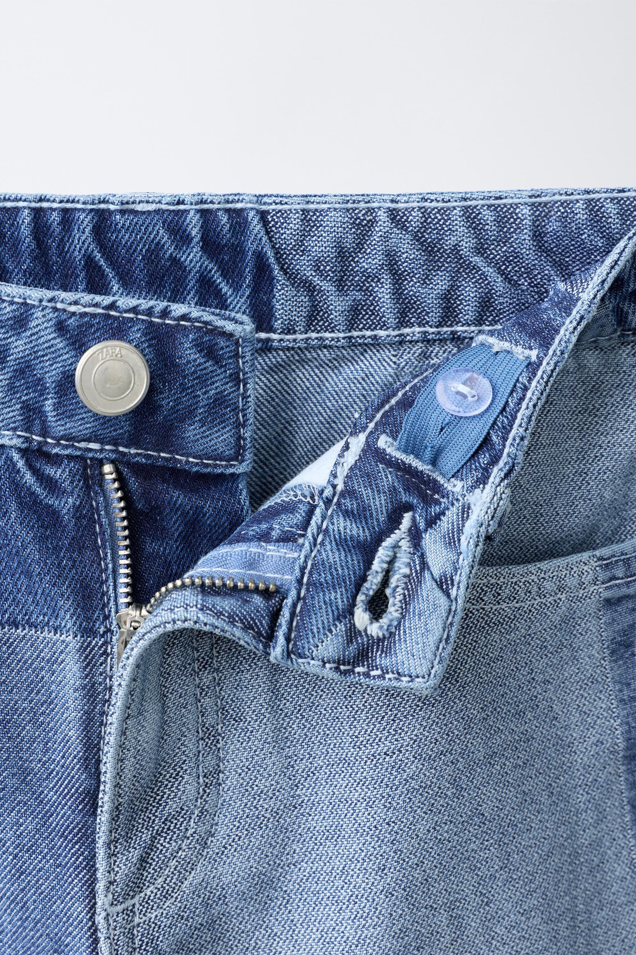 PATCHWORK WIDE LEG JEANS