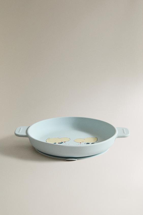 ASSIETTE ENFANT SILICONE POUSSINS - Bleu de Zara - Image 0
