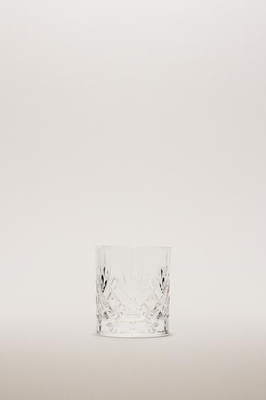 Zaras GRAVERAT SNAPSGLAS I KRISTALLIN - Genomskinlig