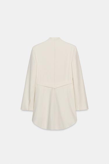 BLAZER LONGUE SANS REVERS ZW COLLECTION - Beige clair de Zara - Image 8