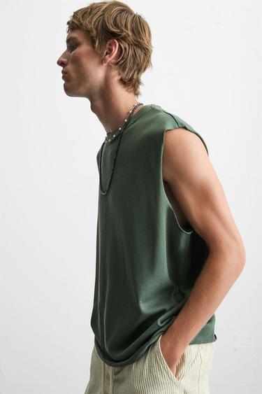KNIT TANK T-SHIRT - Greenish by Zara - Image 5