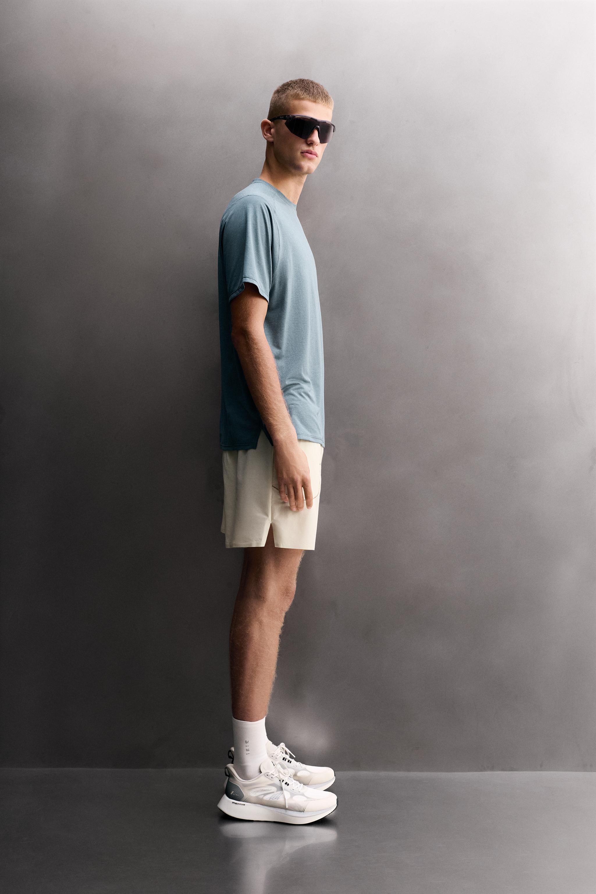 Мужские футболки Zara TEXTURED TECHNICAL T-SHIRT — фото 4