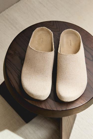 MINIMALIST LINEN CLOGS - Beige by Zara - Image 0