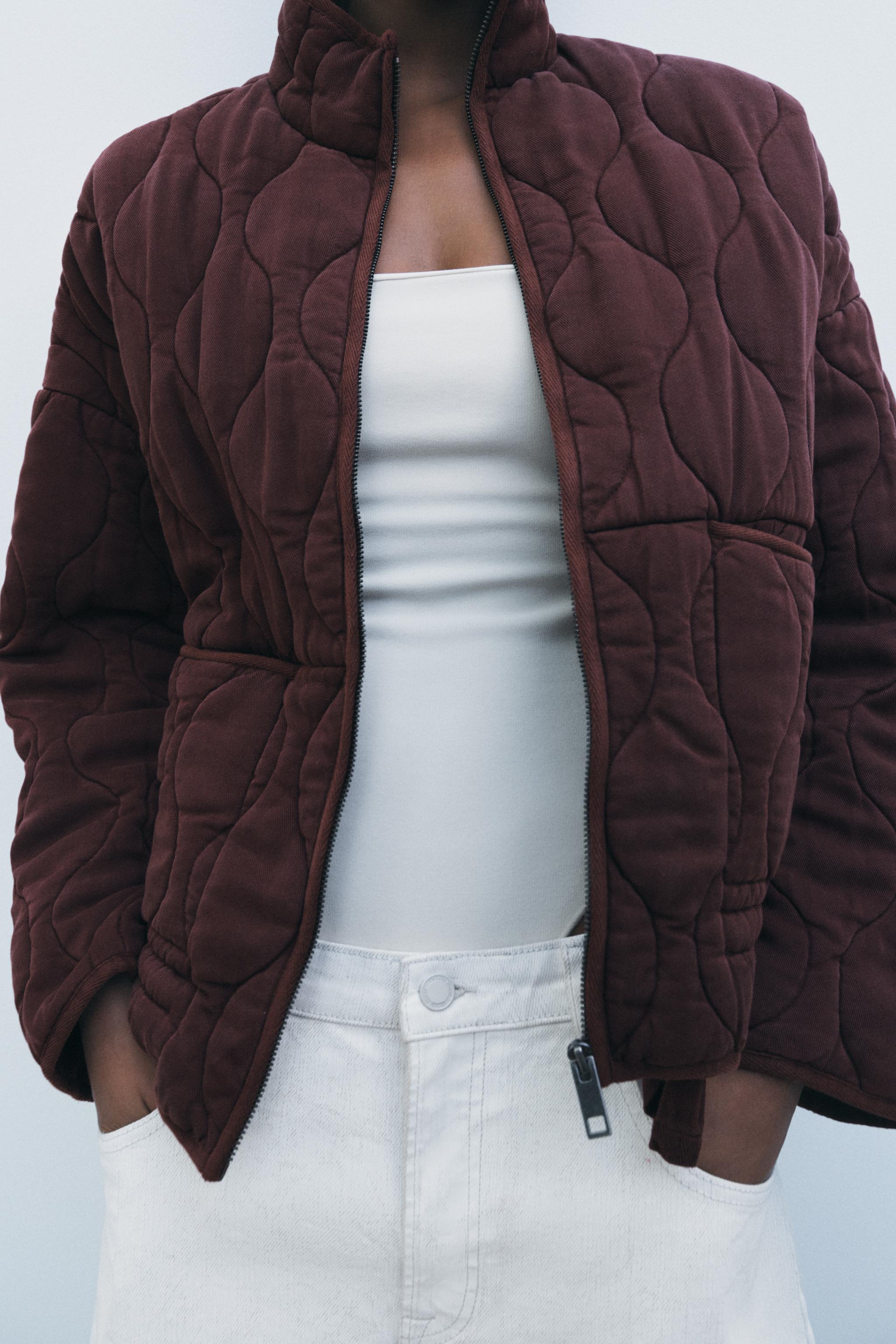 ZWコレクション キルティングジャケット - グレー | ZARA Japan