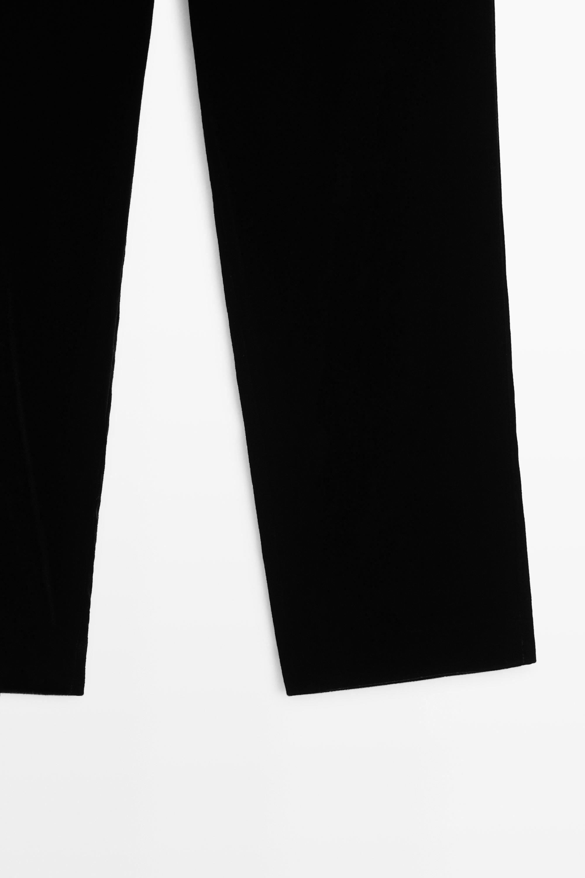 Pantalon droit en velours avec détail brandebourg