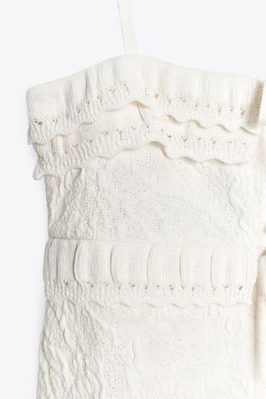 JACQUARD KNIT TOP - Ecru by Zara - Image 5