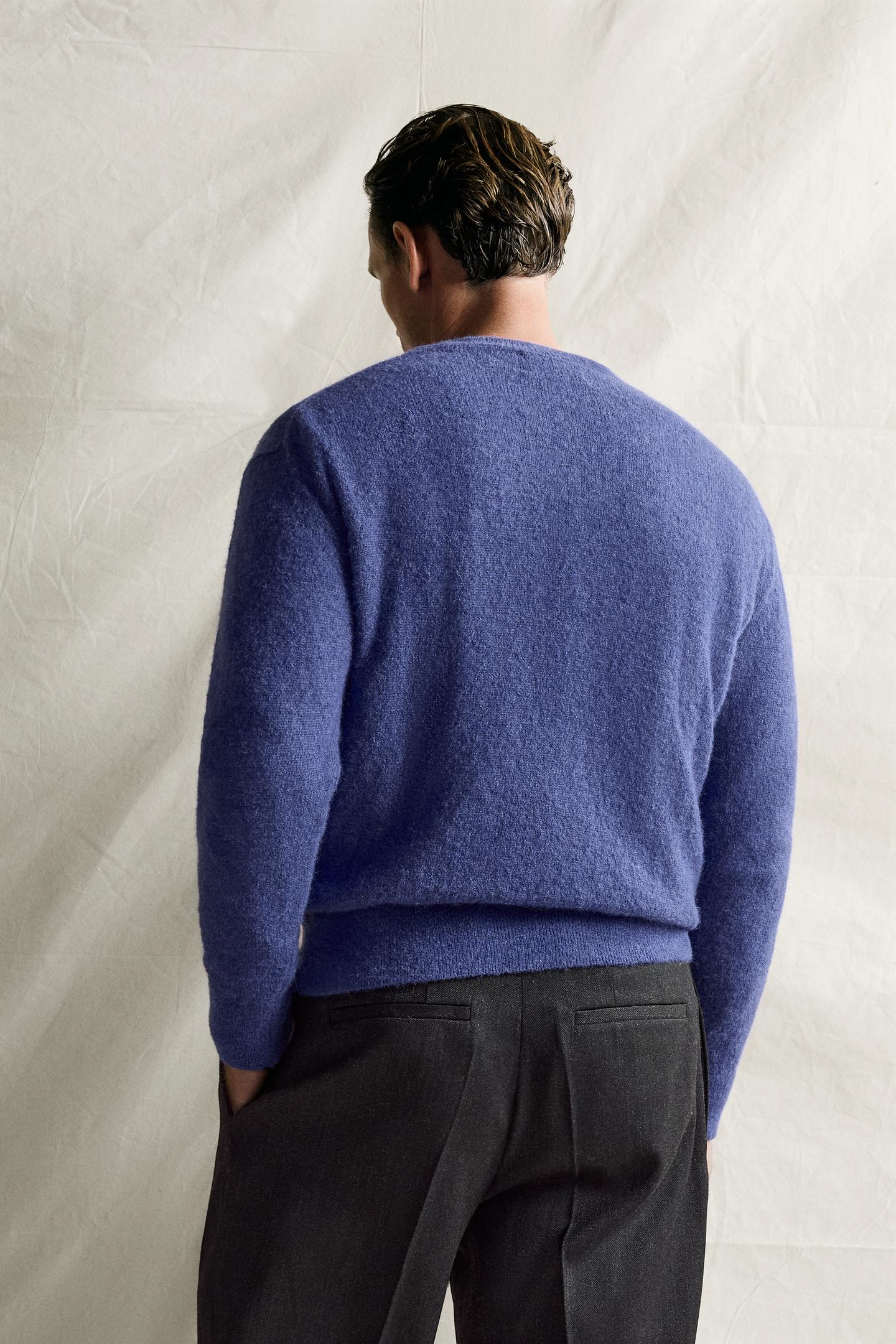 Мужской свитер Zara Alpaca Blend Regular Fit, цвет: Голубоватый — фото 3