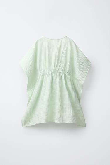 HIBISCUS BEADED KAFTAN - washed green by Zara - Image 1