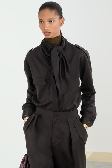 SCRF SHRT - Chocolate da Zara