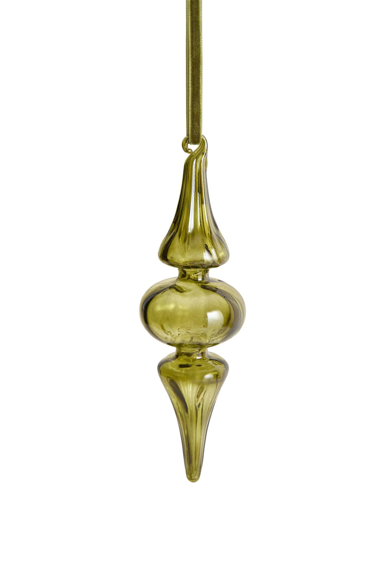 ELONGATED GLASS CHRISTMAS TREE ORNAMENT
