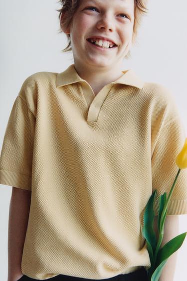 Zara Polo 衫領針織衫 - 淺黃色