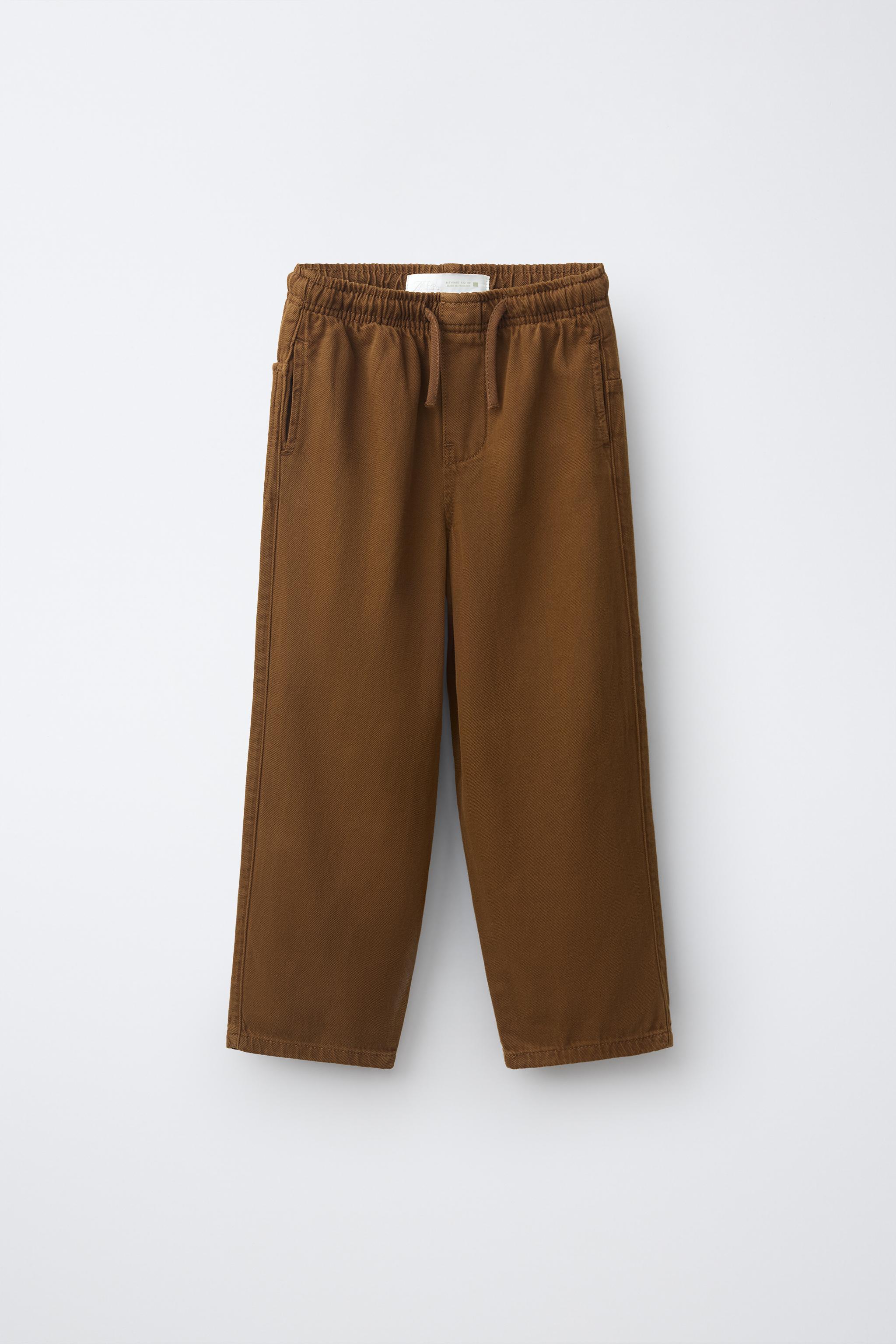 TWILL JOGGER PANTS — Mid-camel