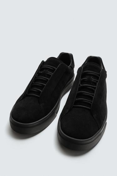 MONOCHROME LEATHER TRAINERS - Black by Zara - Image 1