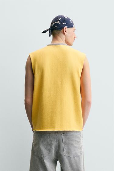 DÉBARDEUR EN MAILLE À IMPRIMÉ - Jaune de Zara - Image 2