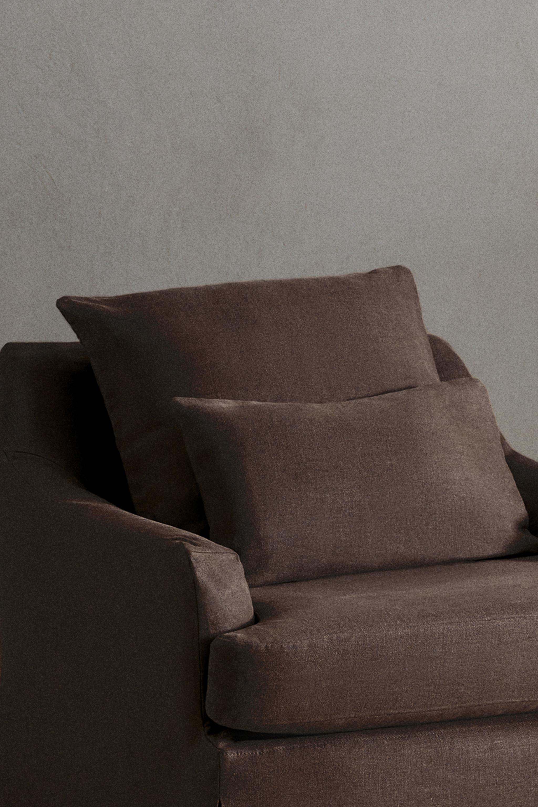 ARMCHAIR 01 LINEN COVER — Eggplant