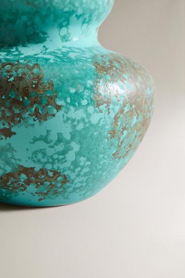 DOUBLE-BODY STONEWARE VASE - Blues by Zara - Image 3