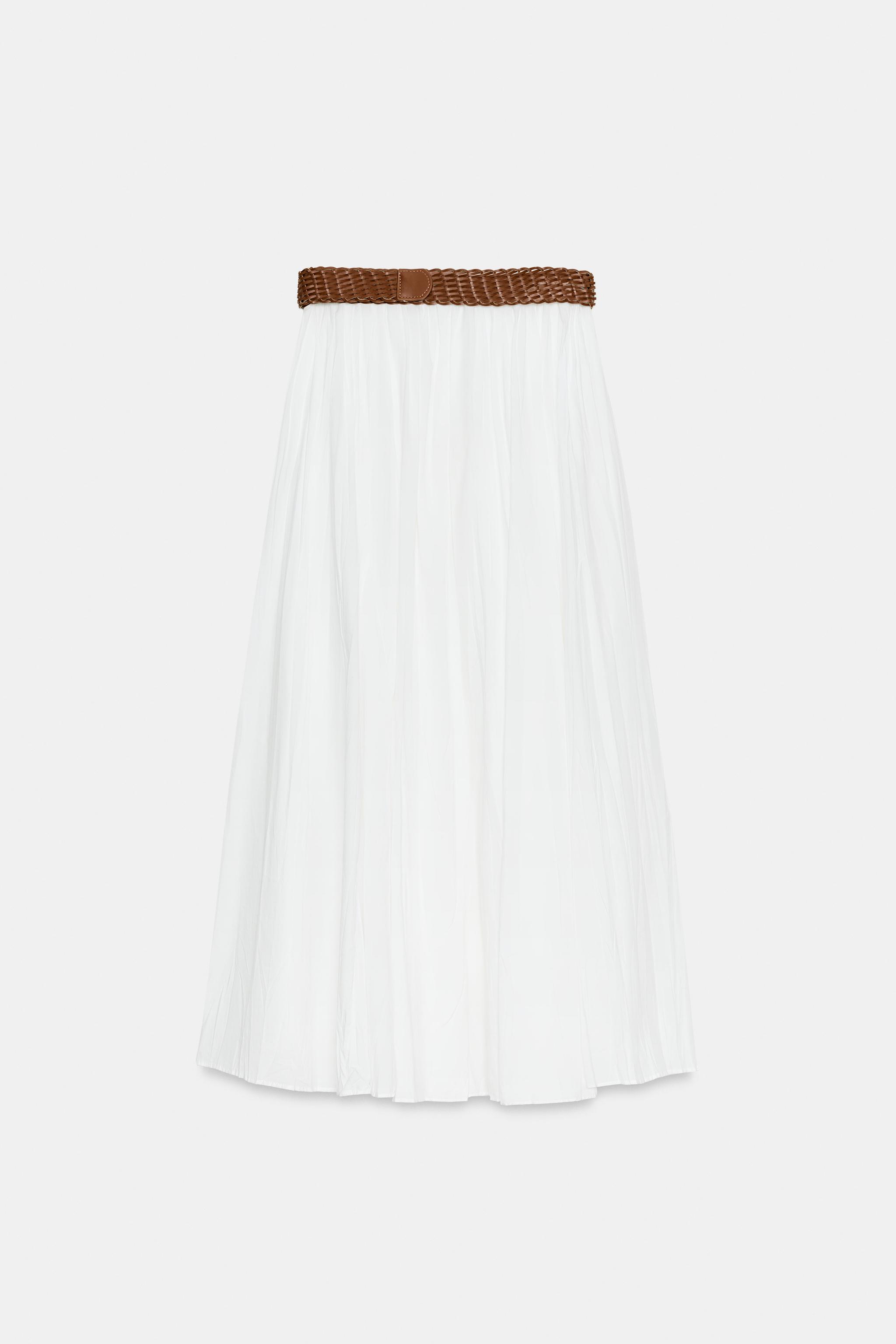 BELTED MIDI SKIRT