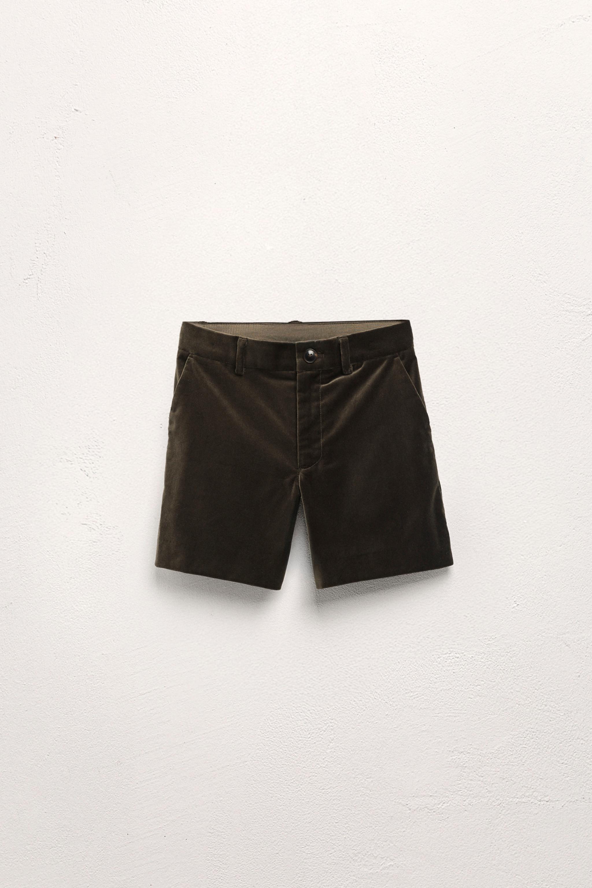 AGES 6-10 / LIMITED EDITION VELVET BERMUDA SHORTS — Dark green (alternate view)