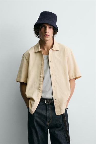 CAMISA ESTRUTURA LAVADA - Cru medio de Zara