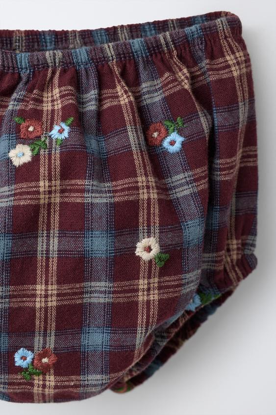 Zara Robe ROBE ET CULOTTE À FLEURS BRODÉES - Marron | ZARA France