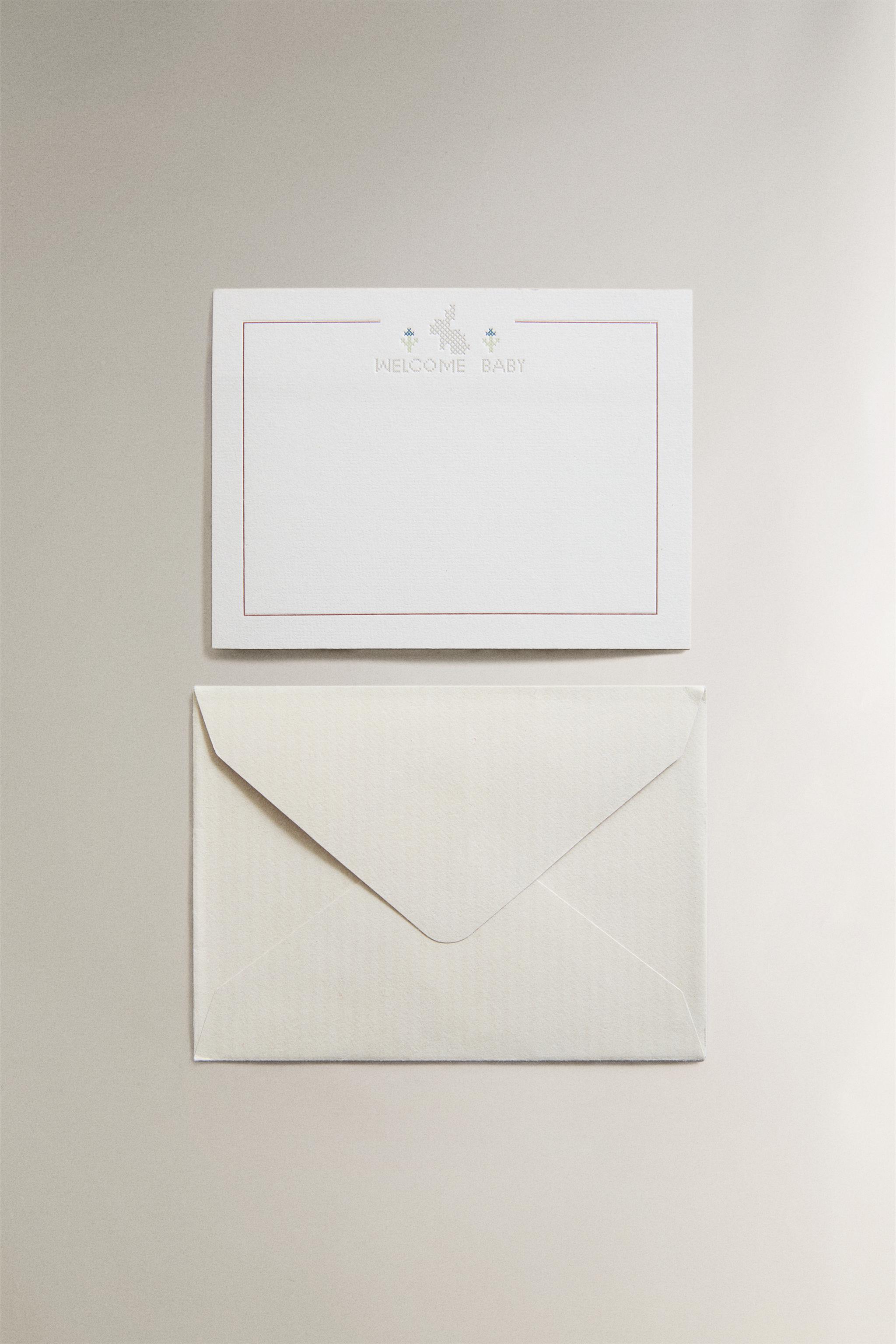 Zara BUNNY WELCOME BABY CARD