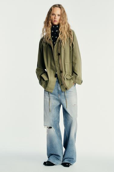 TRF RIPPED MID-WAIST BAGGY JEANS - Light blue by Zara - Image 0