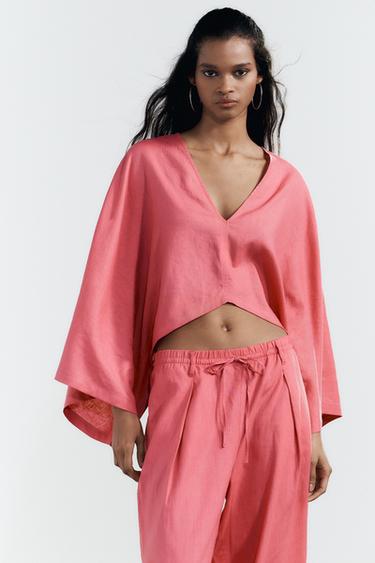 KIMONO CAPA ASIMÉTRICO - Chicle de Zara - Imagen 0