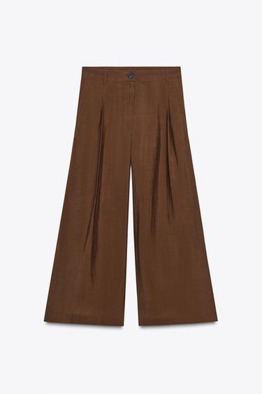 CROPPED-HOSE MIT BUNDFALTEN – ZW COLLECTION - Braun von Zara