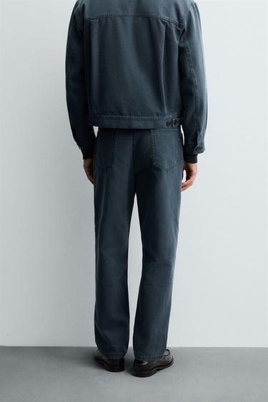 WASHED STRAIGHT-LEG TROUSERS - Petrol blue by Zara - Image 2
