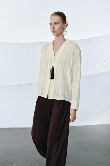 CAMISA RAYAS ZW COLLECTION - Crudo de Zara