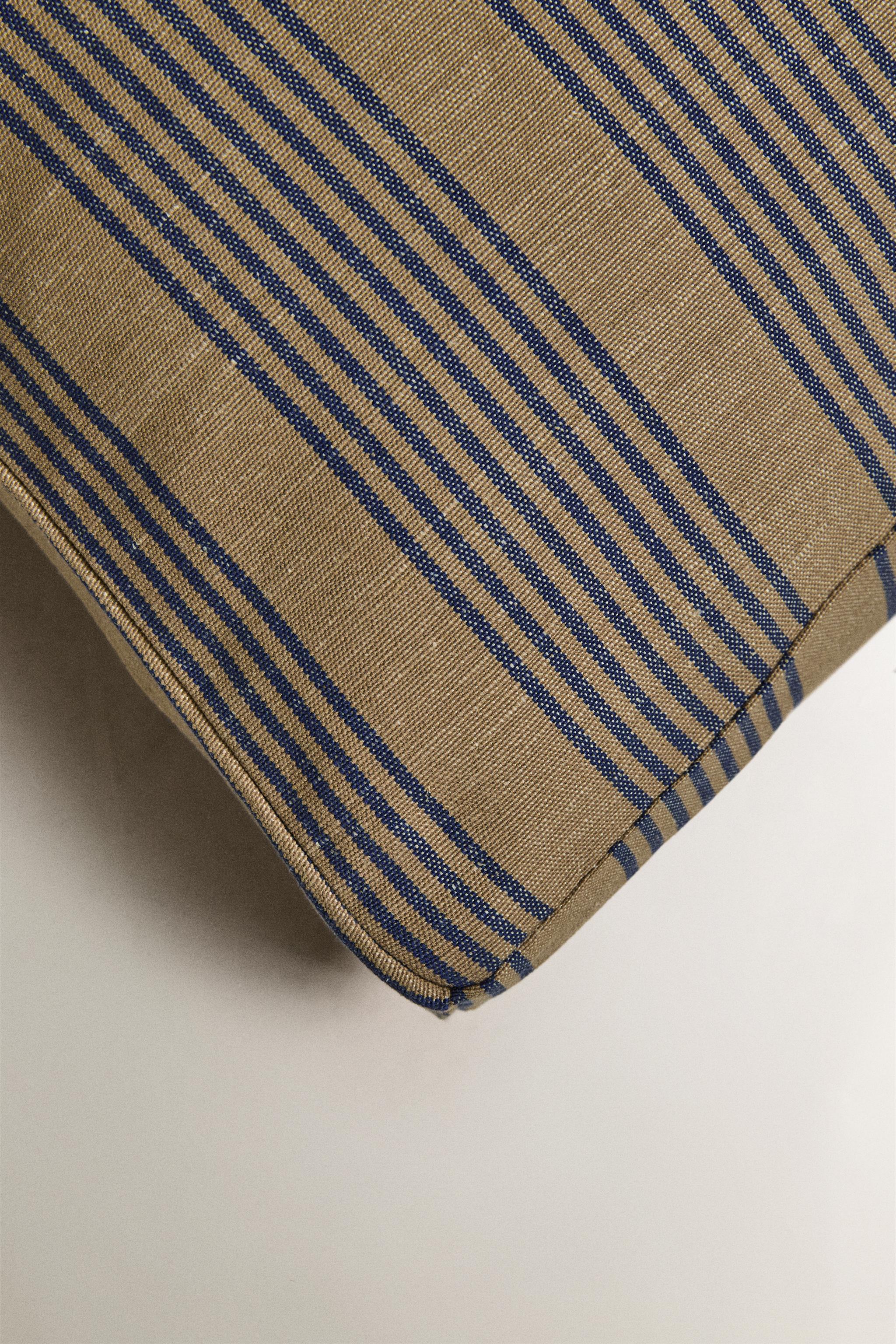 STRIPED SEAT CUSHION — Blue